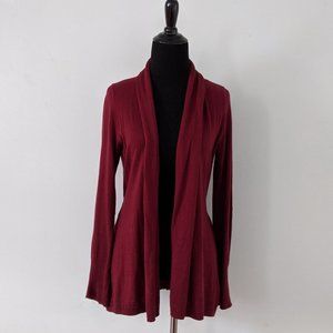 Anthropologie Burgundy Pleated Cardigan size Small